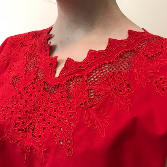 Vintage embroidered cropped cotton top - handmade w French hand sewn inseams! - Picture 6 of 14